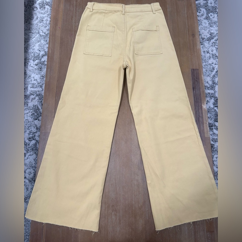 High-Rise Wide Leg Jeans in Mustard Yellow - Picture 2 of 8